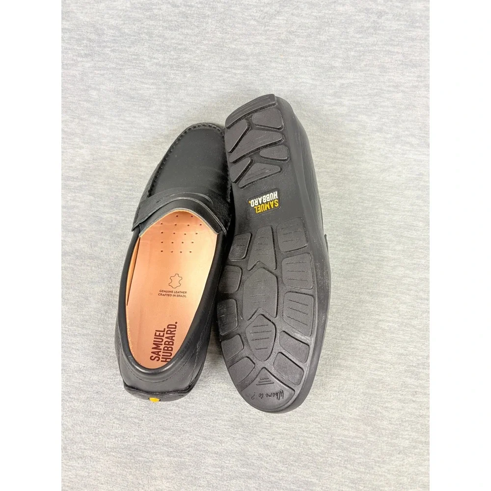 Samuel Hubbard Free Spirit for Him Loafers Mens 11.5Black Leather Penny Drivers
